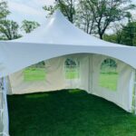 15x15 high peak marquee tent with french window walls
