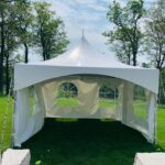 15x15 high peak marquee tent with french window walls