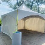 15x15 high peak marquee tent with plain white walls