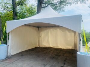 15x15 high peak marquee tent with plain white walls 2