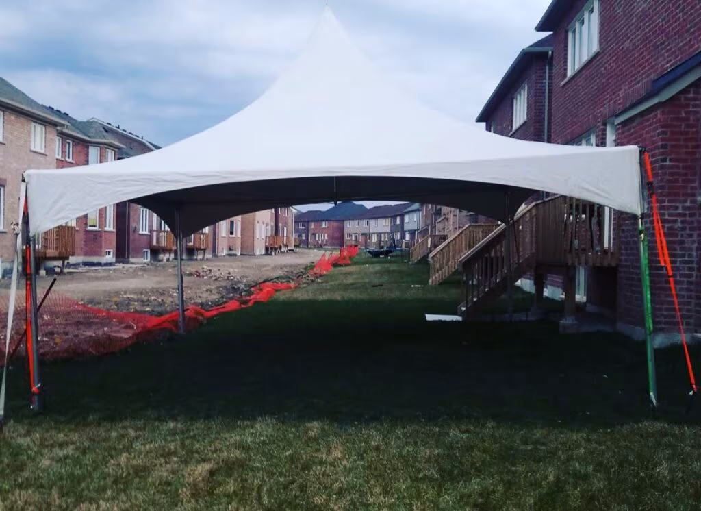 15x15 tent in backyard