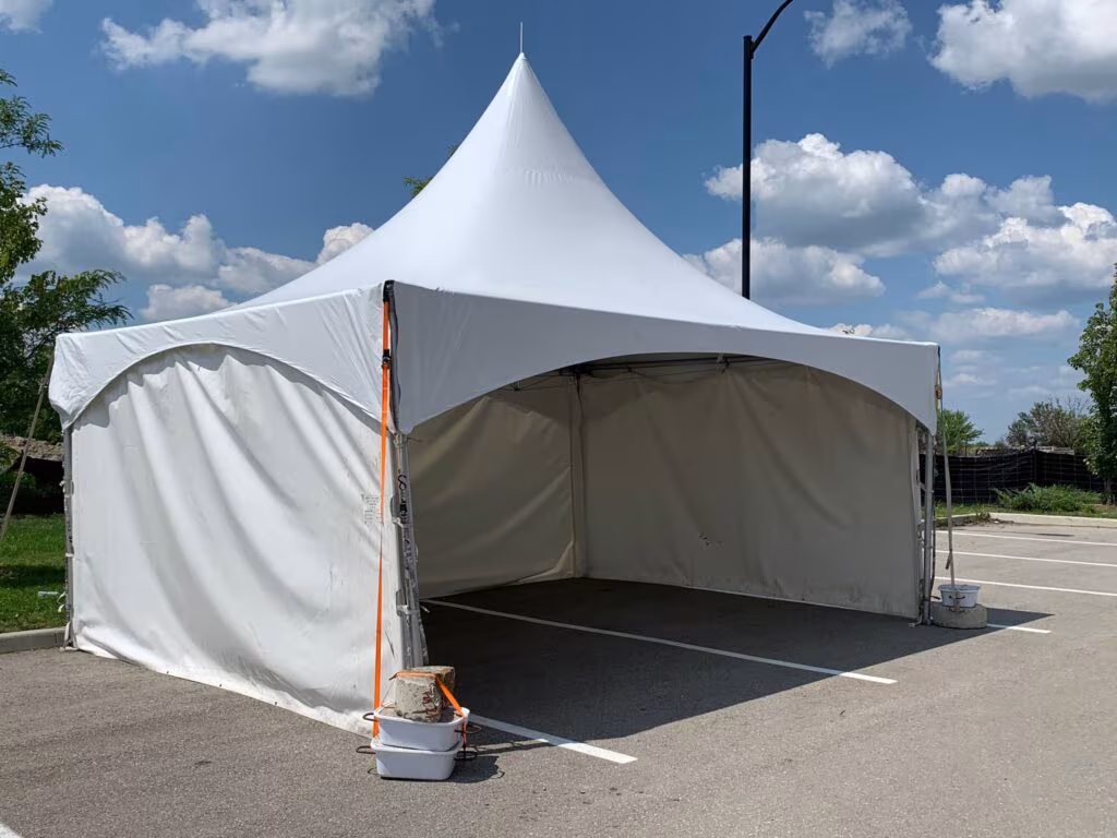 15x20 high peak marquee tent with walls