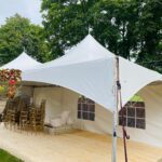 15x30 high peak marquee tent with back wall