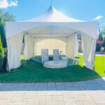 15x30 high peak marquee tent with white walls