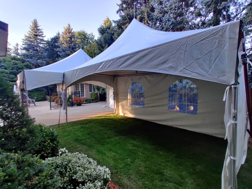 2 10x20 high peak marquee tents