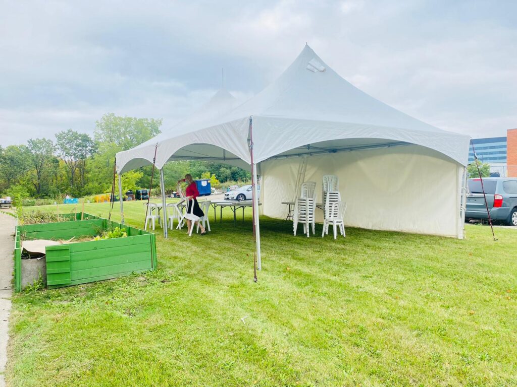 20x30 high peak marquee with one wall 2
