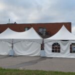 20x50 high peak marquee tent on parking lot