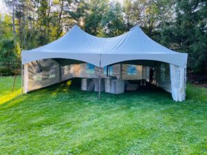 30x40 high peak marquee tent with french window walls