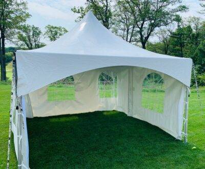 15x15 high peak marquee tent with french window walls 1