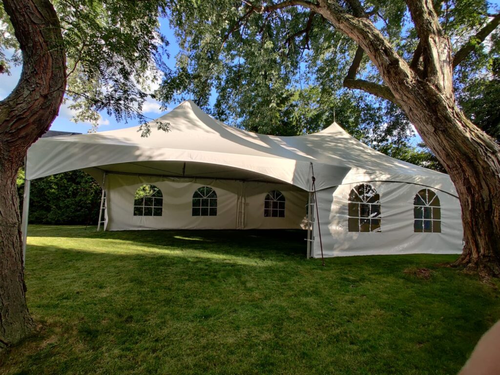 20x40 high peak marquee tent with french window walls 1