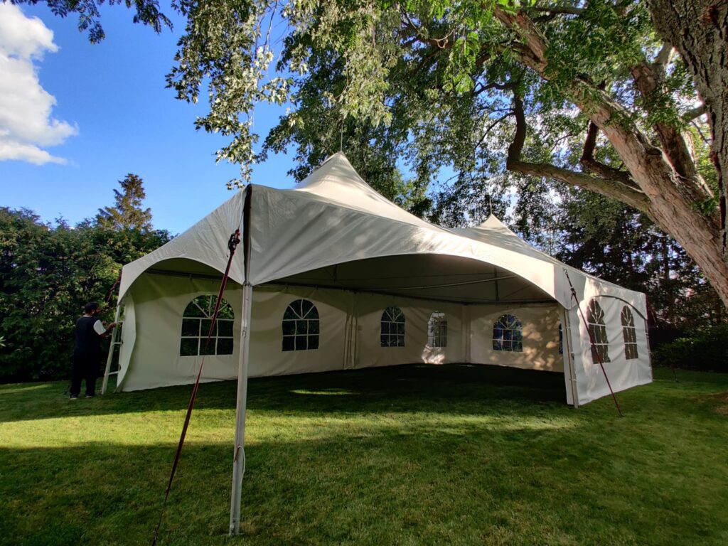 20x40 high peak marquee tent with french window walls 2