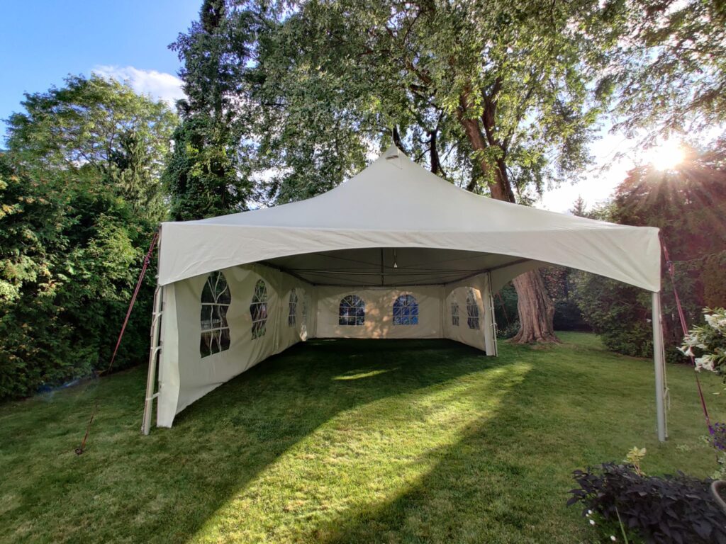 20x40 high peak marquee tent with french window walls 3