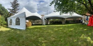 two 20x40 tents side by side