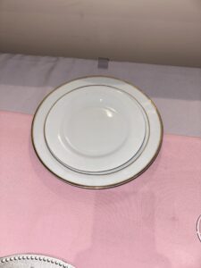 Gold Rim Dinner Plate with White Salad Plate