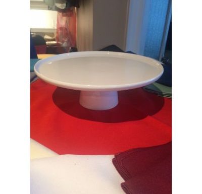 White 10 Inch Cake Stand – 3.5″H