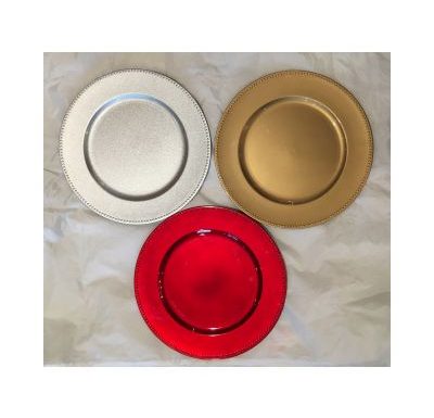 Silver Beaded Charger Plates​
