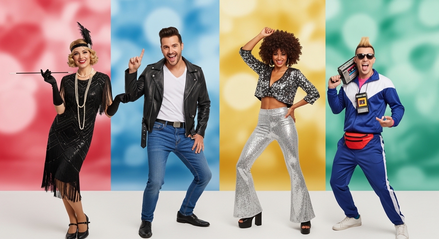 Top 10 Through The Decades Theme Party Ideas - Decades Party Decades Theme Party Outfits​